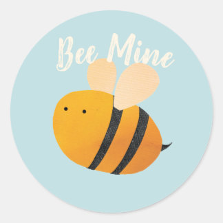 Bee Mine Sticker Runt Klistermärke