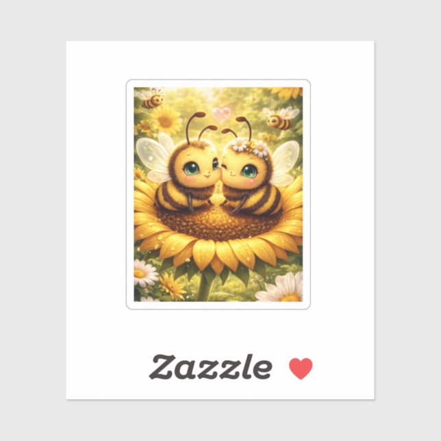 BEE Mine Sunflower Klistermärken (Ark)
