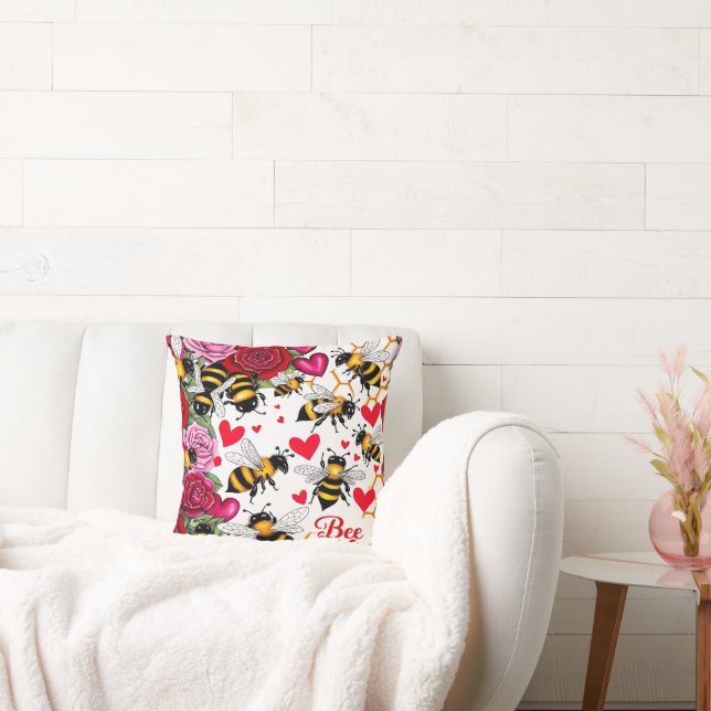 Bee Mine Sweet Honeycomb Blooms Kudde (Soffa)