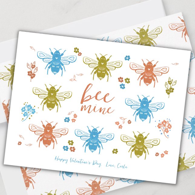 Bee Mine Valentine Day Julkort (Skapare uppladdad)