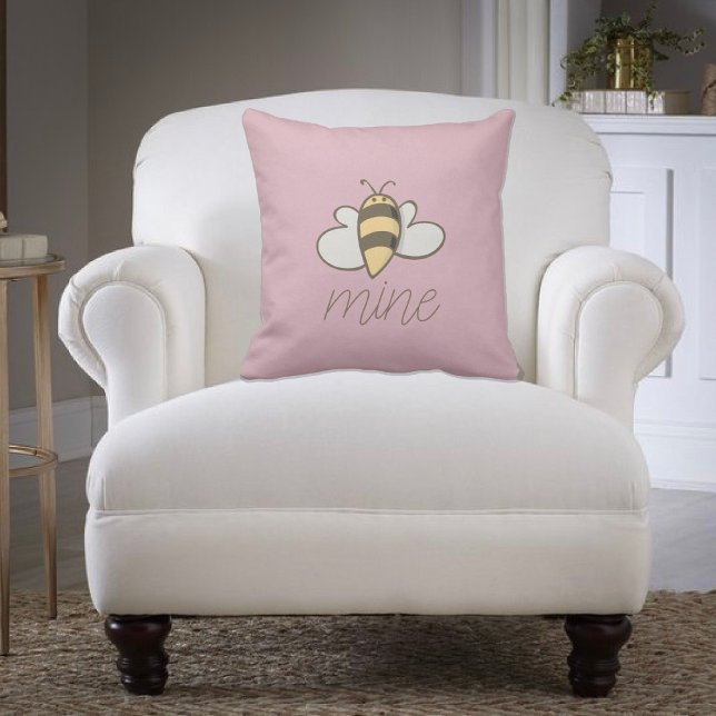 Bee mine Valentine Day Kudde (Skapare uppladdad)