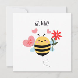 Bee Mine Valentine Flat Card Julkort