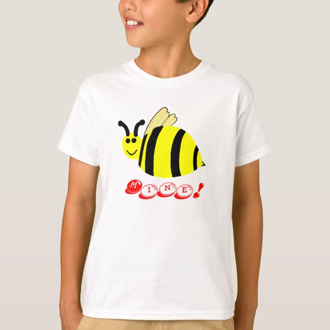 Bee Mine Valentine Gult Humla Candy Bits Tee (Framsida)