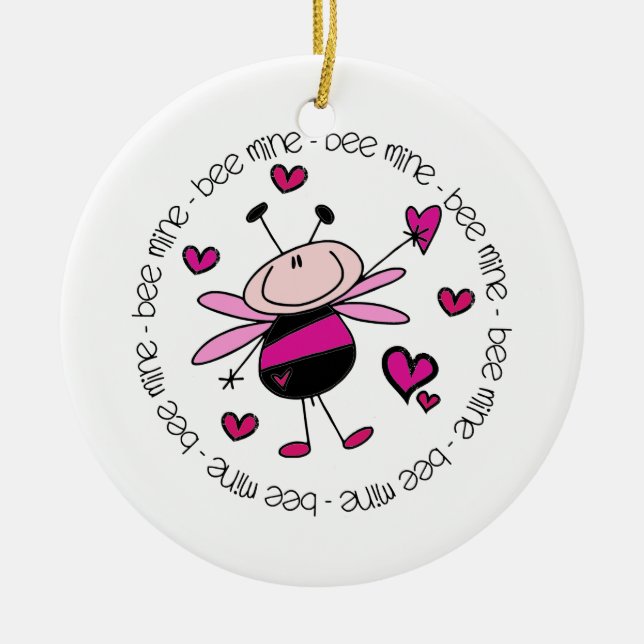 Bee Mine Valentine Julgransprydnad Keramik (Framsidan)