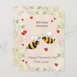 BEE Mine Valentine! Klassrumskort Helgdag Julkort