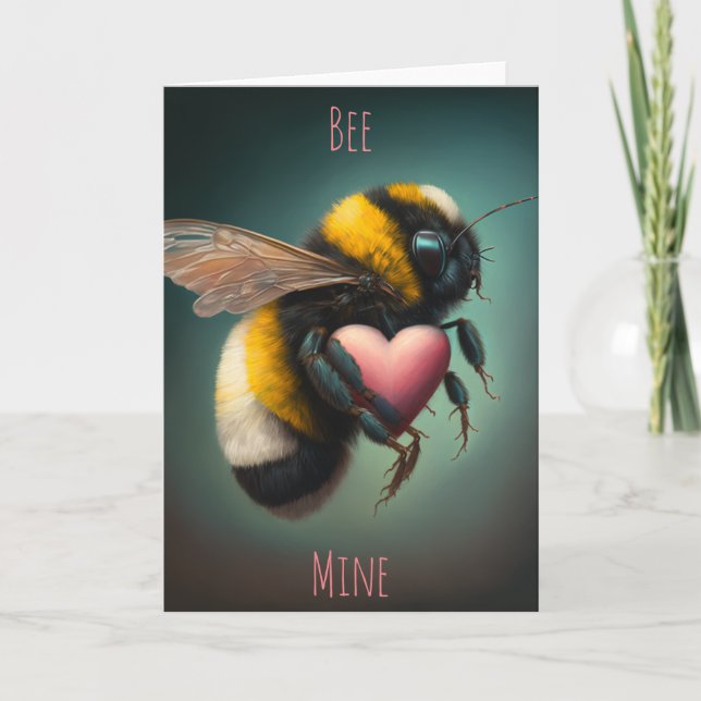 Bee Mine Valentines day Card Kort (Framsida)