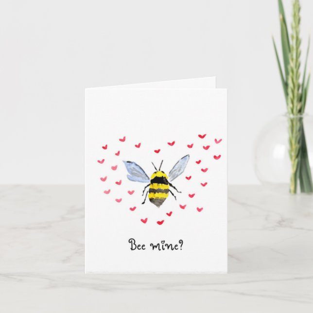 Bee Mine? Valentine's Day Card Tack Kort (Framsida)