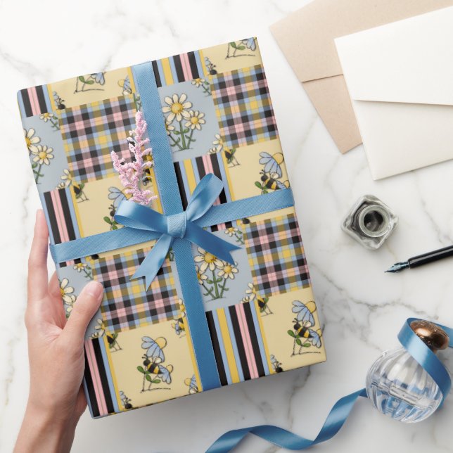 Bee Mönster glansig papper förpackning Presentpapper (Gåvor)