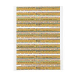 Bee Mönster Golden Amber Blommigt Honung Burk Etikettband