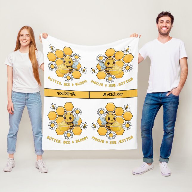 Bee Mönster Reversed Fleecefilt (På plats)
