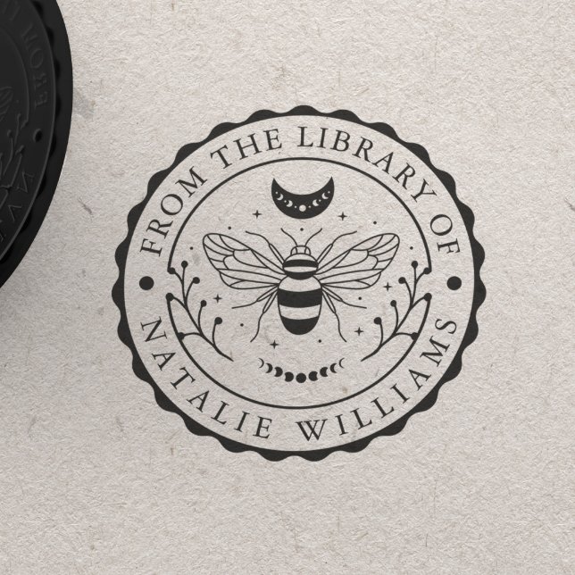 Bee Moon Floral from the Library of Stämpel (Skapare uppladdad)