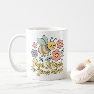 Bee Motivational Blommigt Design Kaffemugg