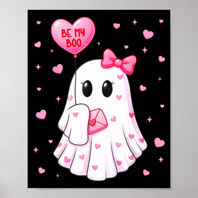 Bee My Boo Heart Boo Ghost Valentine Outfit Women  Poster (Framsidan)