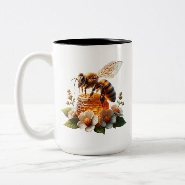 Bee My Honung | Sweet Romantic Gift Två-Tonad Mugg (Vänster)