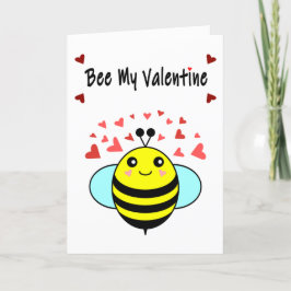 Bee My Valentine - Cute Bee Valentine Day Helgkort