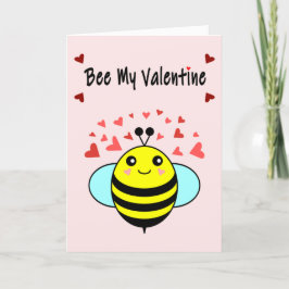 Bee My Valentine - Cute Bee Valentine Day Helgkort