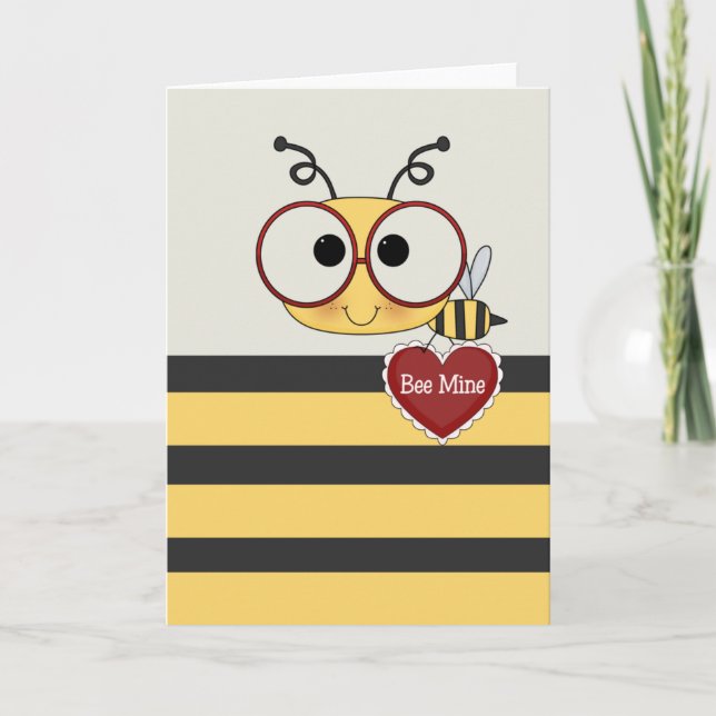 Bee My Valentine Helgkort (Framsida)