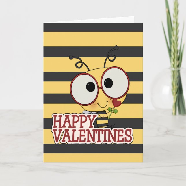 Bee My Valentine Helgkort (Framsida)