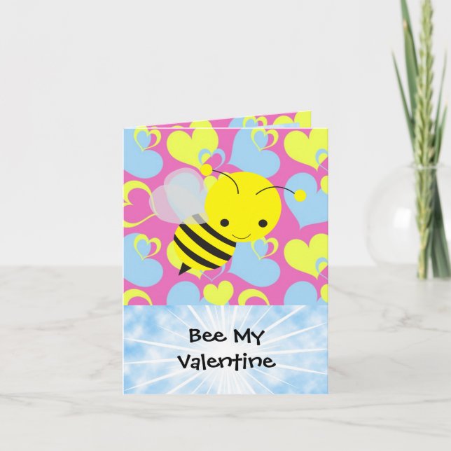 Bee My Valentine Helgkort (Framsida)
