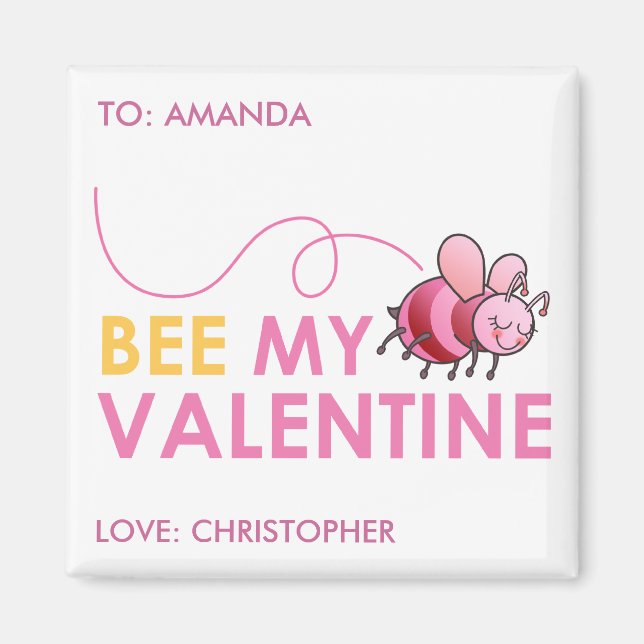 Bee My Valentine Magnet (Framsidan)