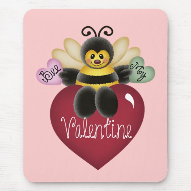 Bee My Valentine Mousepad Musmatta (Framsidan)