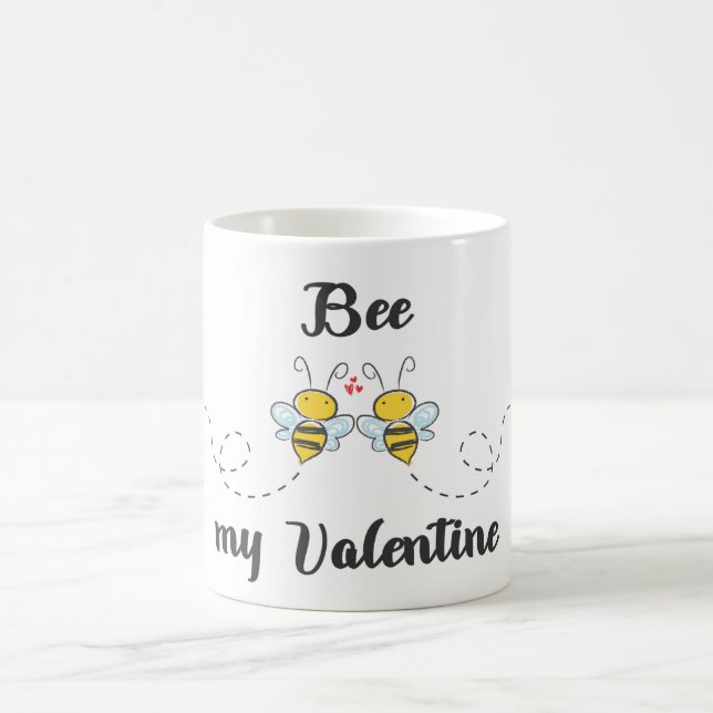 "Bee my Valentine" pun från ord med söta bin Kaffemugg (Center)
