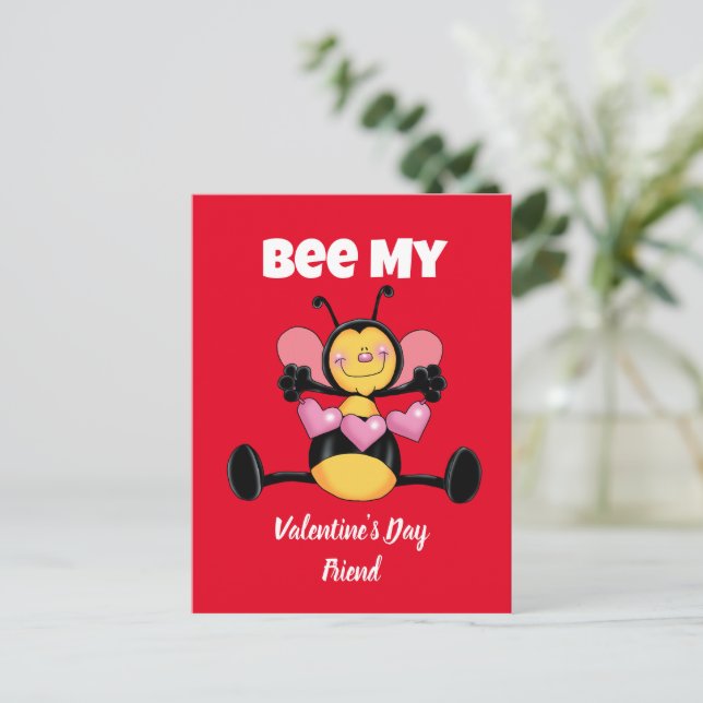 Bee My Valentines dag Friend-vykort Helg Vykort (Stående Fram)