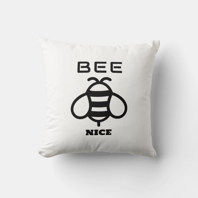 Bee Nice with Minimal Design Kudde (Framsida)
