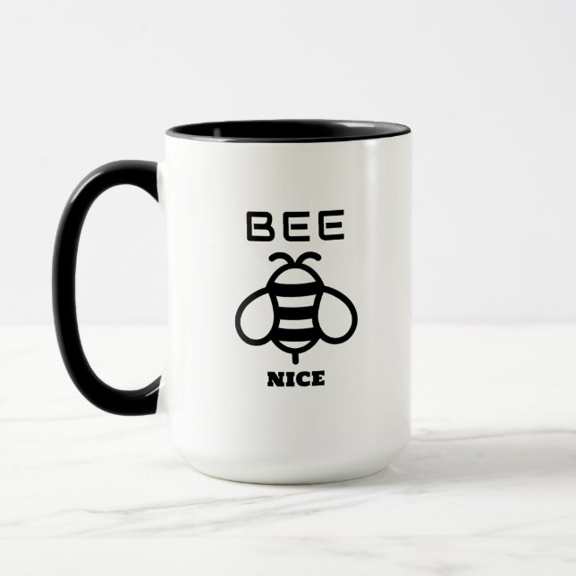 Bee Nice with Minimal Design Mugg (Vänster)