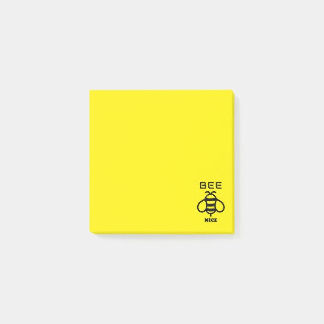Bee Nice with Minimal Design Post-it Block (Framsida)