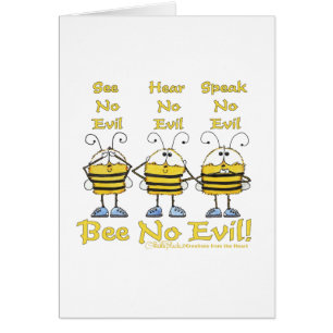 "Bee No Evil" Bees Hälsningskort