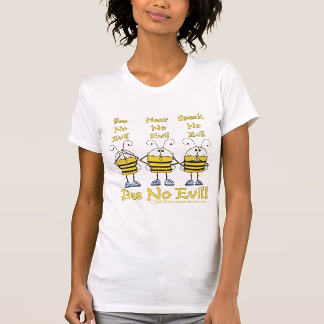 "Bee No Evil" Bees T-shirt (Framsida)
