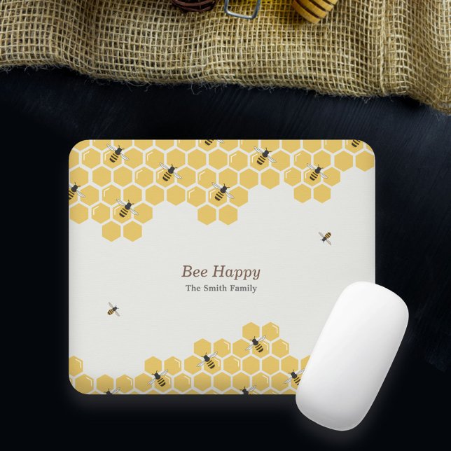 Bee och Honeycomb Mönster Musmatta (Bee and Honeycomb Mouse Pad)
