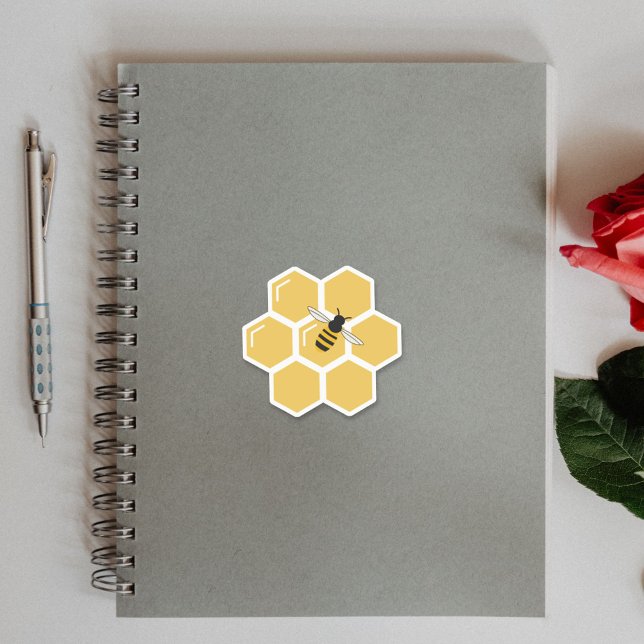 Bee och Honeycomb Sticker Klistermärken (Bee and Honeycomb Sticker)