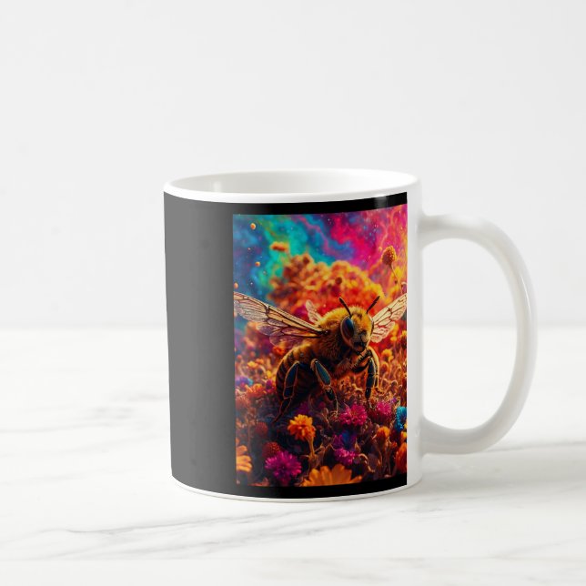 Bee och Surreal Garden Sticker Kaffemugg (Höger)
