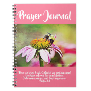 Bee och WildblomPrayer Journal Anteckningsbok