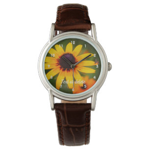 Bee on Black Eyed Susan Flower Personlig Armbandsur