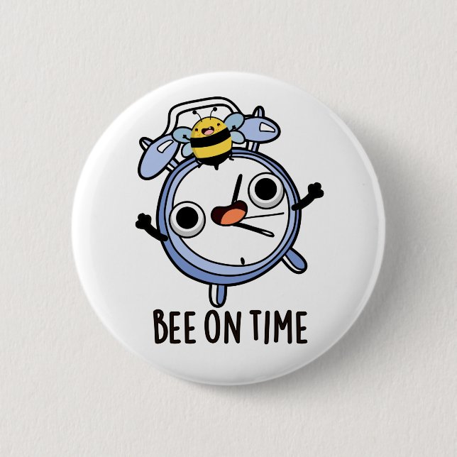 Bee On Time, Insekt Clock Pun Knapp (Framsida)