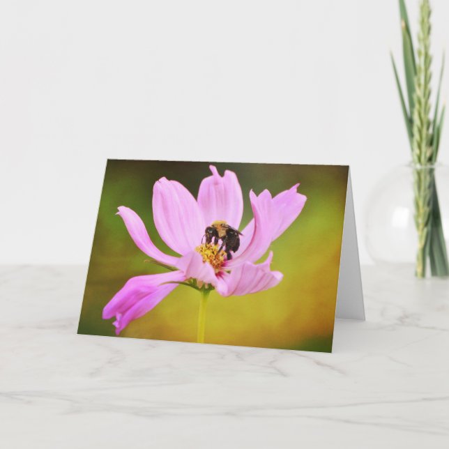 Bee på Blomsterskrivarkort - ordspråk 16:24 Kort (Framsida)