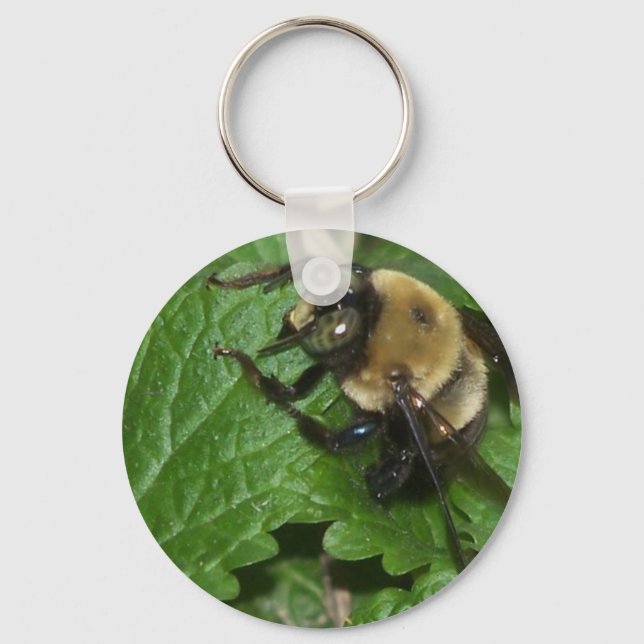 Bee på Lemon Balm Nyckelring (Framsida)
