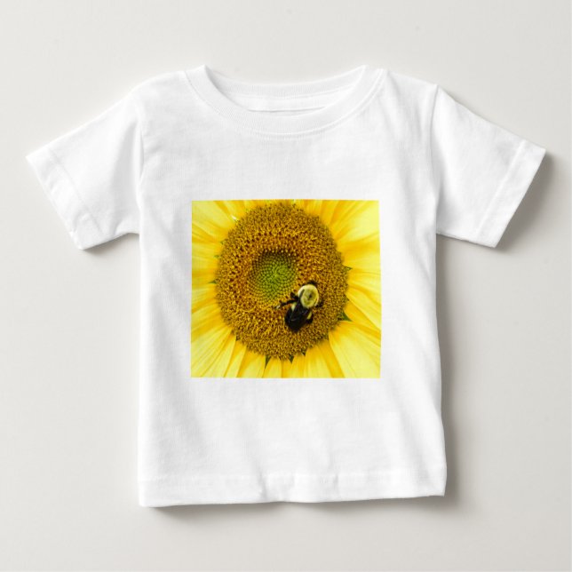 Bee på solros t-shirt (Framsida)