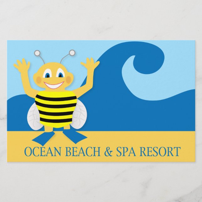 Bee på stranden brevpapper (Framsida)