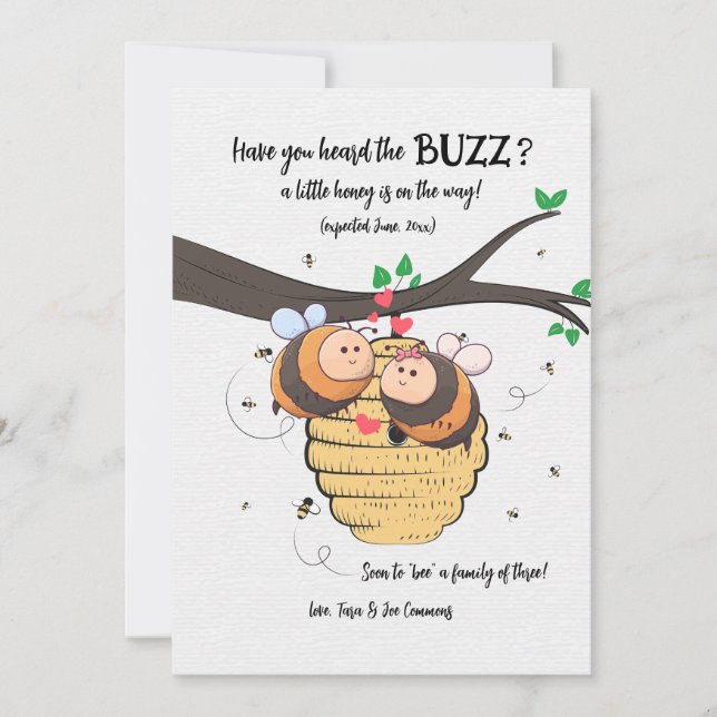 Bee par Gravid-meddelande Inbjudningar (Framsida)