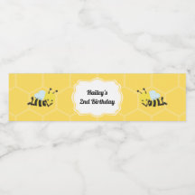 Bee Party Vattenflaska-etikett