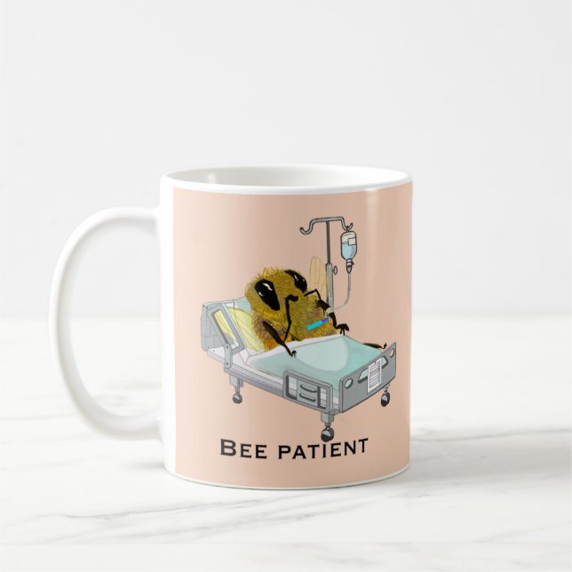Bee Patient Bee well-nyttigt kommer snart Mugg (Vänster)