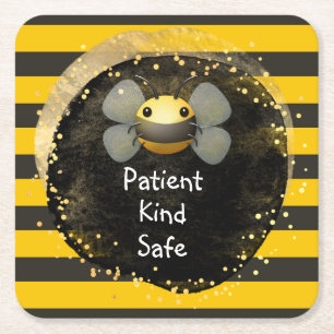 Bee Patienttyp och Säker Underlägg Papper Kvadrat