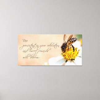 Bee Persistent i foto för utbildning och bloomcita Canvastryck