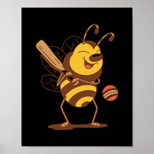 Bee Playing Cricket  Poster (Framsidan)