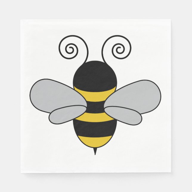 Bee Pop Art Cute Honeybee Pappersservett (Framsidan)