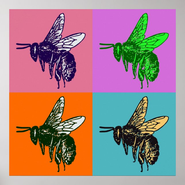 Bee Pop Art Poster (Framsidan)